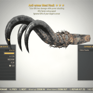 Screenshot of a Fallout 76 item for PC & Steam players, showing the stats.
