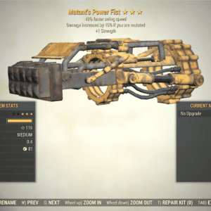 Screenshot of a Fallout 76 item for PC & Steam players, showing the stats.