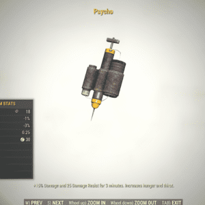 Screenshot of a Fallout 76 item for PC & Steam players, showing the stats.