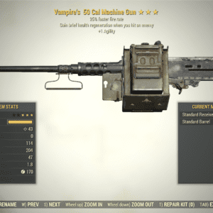 Screenshot of a Fallout 76 item for PC & Steam players, showing the stats.