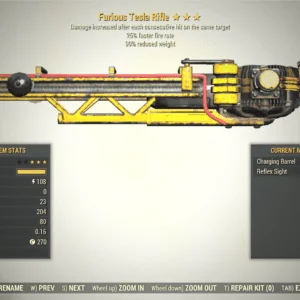 Screenshot of a Fallout 76 item for PC & Steam players, showing the stats.