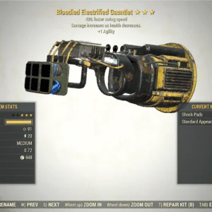 Screenshot of a Fallout 76 item for PC & Steam players, showing the stats.