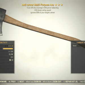 Screenshot of a Fallout 76 item for PC & Steam players, showing the stats.
