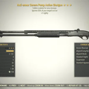 Screenshot of a Fallout 76 item for PC & Steam players, showing the stats.