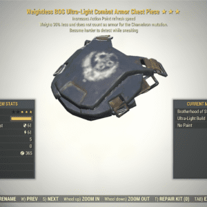 Screenshot of a Fallout 76 item for PC & Steam players, showing the stats.
