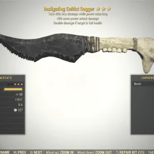 Screenshot of a Fallout 76 item for PC & Steam players, showing the stats.