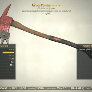 Screenshot of a Fallout 76 item for PC & Steam players, showing the stats.