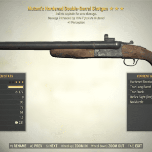Screenshot of a Fallout 76 item for PC & Steam players, showing the stats.