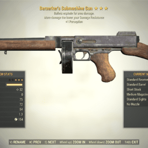 Screenshot of a Fallout 76 item for PC & Steam players, showing the stats.