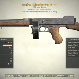 Screenshot of a Fallout 76 item for PC & Steam players, showing the stats.