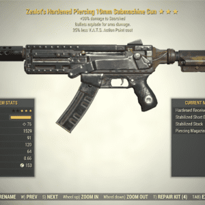 Screenshot of a Fallout 76 item for PC & Steam players, showing the stats.