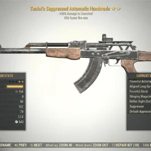 Screenshot of a Fallout 76 item for PC & Steam players, showing the stats.