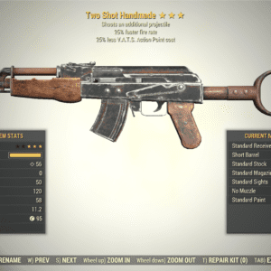 Screenshot of a Fallout 76 item for PC & Steam players, showing the stats.
