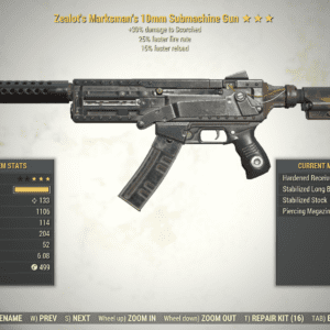 Screenshot of a Fallout 76 item for PC & Steam players, showing the stats.