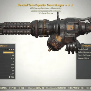 Screenshot of a Fallout 76 item for PC & Steam players, showing the stats.