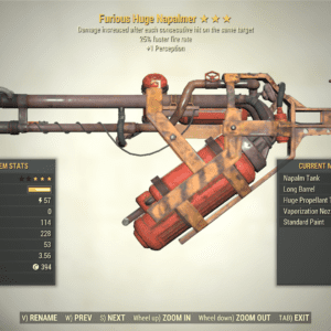Screenshot of a Fallout 76 item for PC & Steam players, showing the stats.