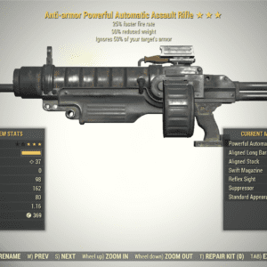 Screenshot of a Fallout 76 item for PC & Steam players, showing the stats.