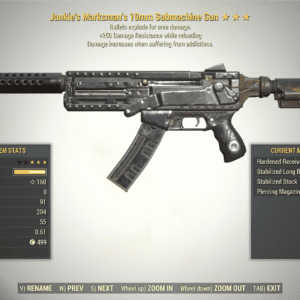 Screenshot of a Fallout 76 item for PC & Steam players, showing the stats.