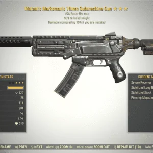 Screenshot of a Fallout 76 item for PC & Steam players, showing the stats.