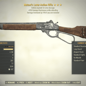 Screenshot of a Fallout 76 item for PC & Steam players, showing the stats.