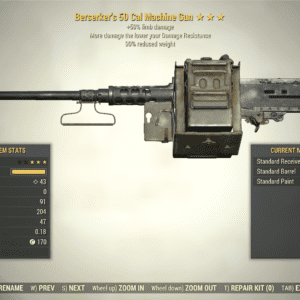 Screenshot of a Fallout 76 item for PC & Steam players, showing the stats.