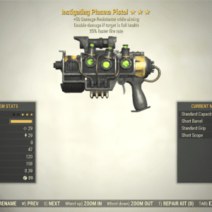 Screenshot of a Fallout 76 item for PC & Steam players, showing the stats.
