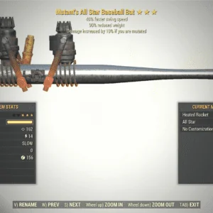 Screenshot of a Fallout 76 item for PC & Steam players, showing the stats.
