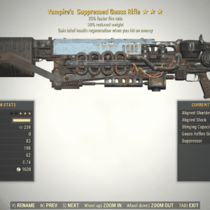 Screenshot of a Fallout 76 item for PC & Steam players, showing the stats.