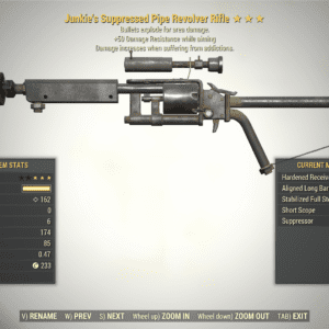 Screenshot of a Fallout 76 item for PC & Steam players, showing the stats.
