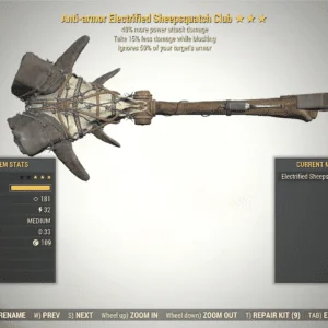 Screenshot of a Fallout 76 item for PC & Steam players, showing the stats.