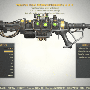 Screenshot of a Fallout 76 item for PC & Steam players, showing the stats.