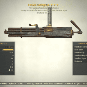 Screenshot of a Fallout 76 item for PC & Steam players, showing the stats.