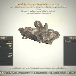 Screenshot of a Fallout 76 item for PC & Steam players, showing the stats.