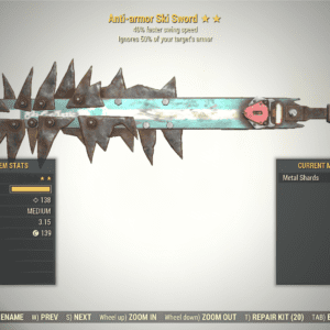 Screenshot of a Fallout 76 item for PC & Steam players, showing the stats.