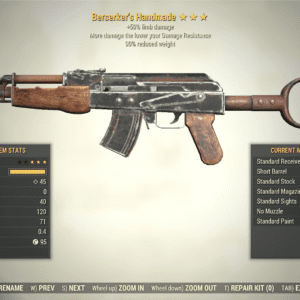 Screenshot of a Fallout 76 item for PC & Steam players, showing the stats.