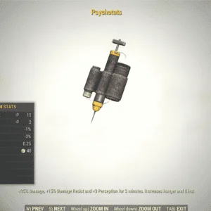 Screenshot of a Fallout 76 item for PC & Steam players, showing the stats.