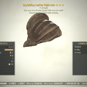 Screenshot of a Fallout 76 item for PC & Steam players, showing the stats.