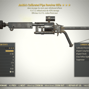Screenshot of a Fallout 76 item for PC & Steam players, showing the stats.