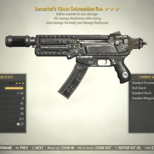 Screenshot of a Fallout 76 item for PC & Steam players, showing the stats.