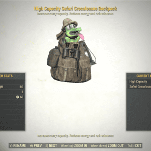 Screenshot of a Fallout 76 item for PC & Steam players, showing the stats.