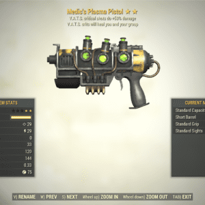Screenshot of a Fallout 76 item for PC & Steam players, showing the stats.