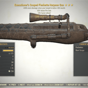 Screenshot of a Fallout 76 item for PC & Steam players, showing the stats.