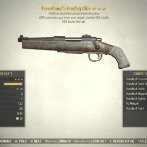 Screenshot of a Fallout 76 item for PC & Steam players, showing the stats.