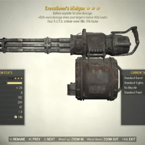 Screenshot of a Fallout 76 item for PC & Steam players, showing the stats.