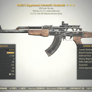 Screenshot of a Fallout 76 item for PC & Steam players, showing the stats.