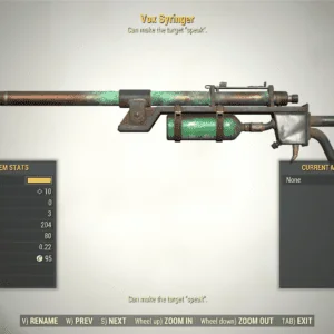 Screenshot of a Fallout 76 item for PC & Steam players, showing the stats.