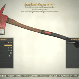 Screenshot of a Fallout 76 item for PC & Steam players, showing the stats.
