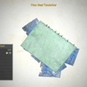 Screenshot of a Fallout 76 Meat Tenderizer Plan for PC & Steam players.