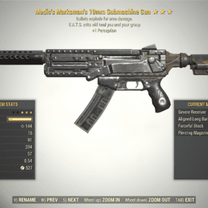 Screenshot of a Fallout 76 item for PC & Steam players, showing the stats.