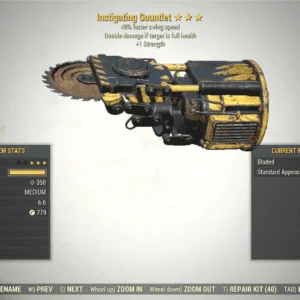 Screenshot of a Fallout 76 item for PC & Steam players, showing the stats.